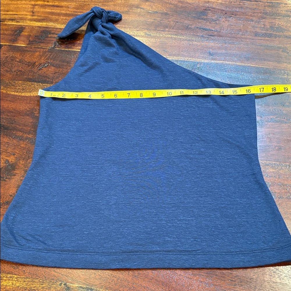 Ralph Lauren Collection One-Shoulder Sleeveless Navy Linen Tank Top size Medium - Picture 11 of 12
